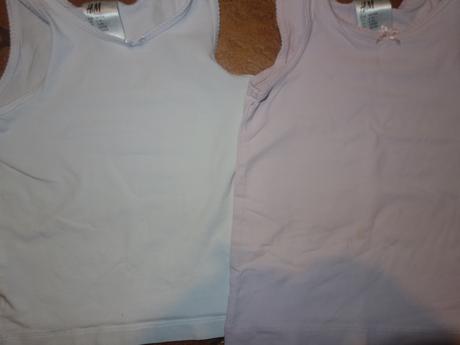 Ruzove a biele tielko, h&m,98