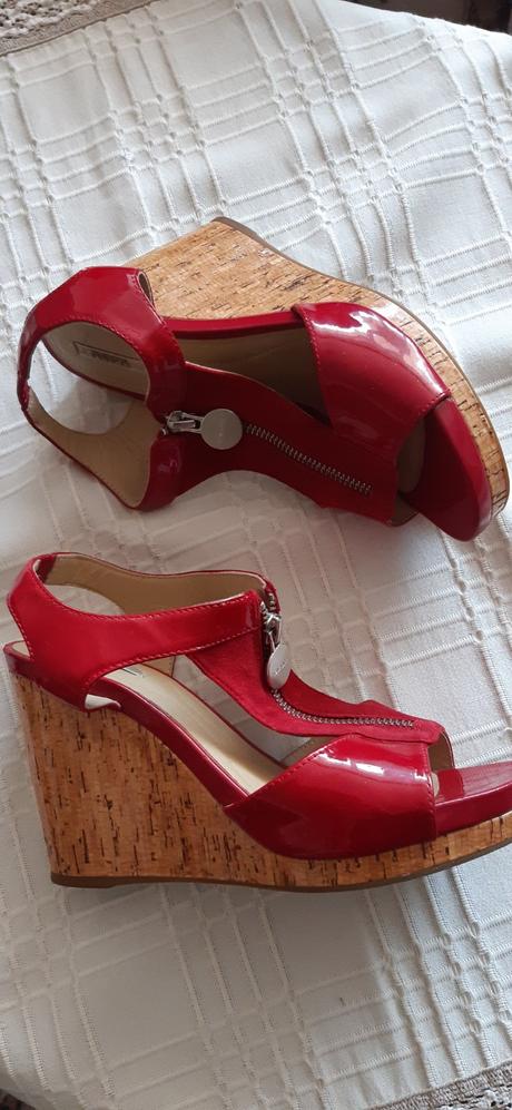 Červene kožené sandále geox veľ .37/38, geox,37