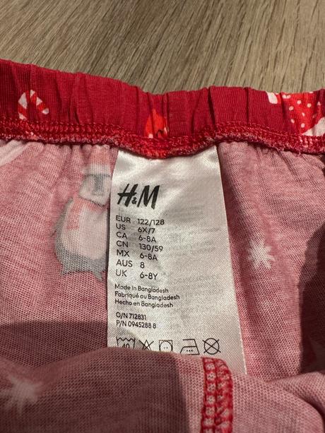 Vianočné pyžamko h&m 122/128, h&m,122