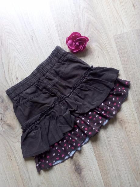 Hnedá suknička so srdiečkami, h&m,116