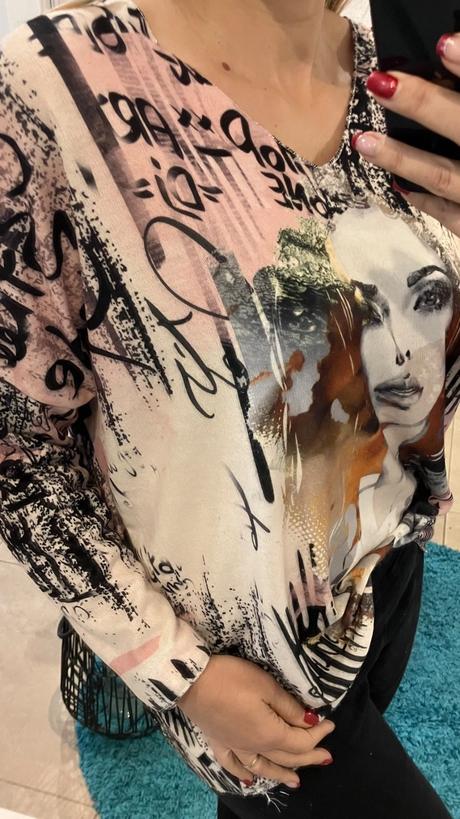 Dámske huňaté vzorované tričko (uni), l / m / s / xl