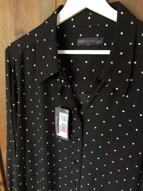Bodkovaná blúzka m&s, marks & spencer,50