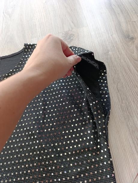 Dámske čierne trblietavé tričko, pepco,xxl