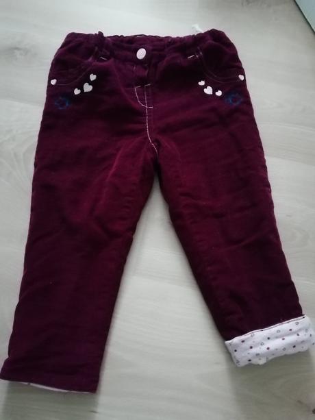 Krasne bordove vyteplene nohavice 74 az 86, ergee,80