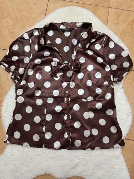 F&f saténová bodkovaná blúzka, f&f,44