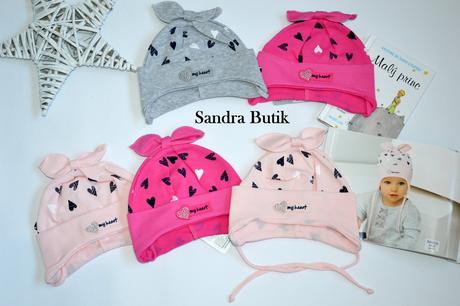 Detská bavlnená čiapočka srdiečko baby, <50 - 92