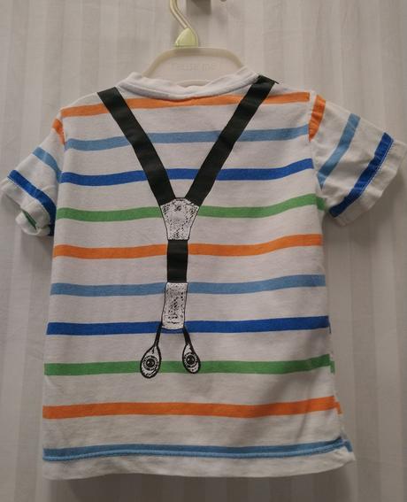 Chlapč. pásikavé tričko, motív traky, h&m, 68-74, h&m,74