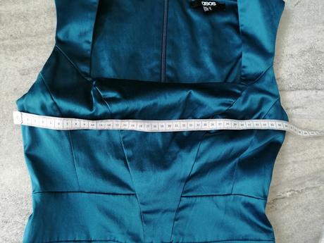 Malachitovo zelenomodré šaty asos, v36, 36