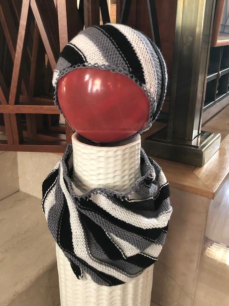 Pletená súprava, čiapka a tunel, 146 - xxl