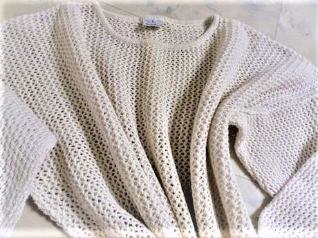 Bavlnené dierkované triko na pláž oversize l/xl, l