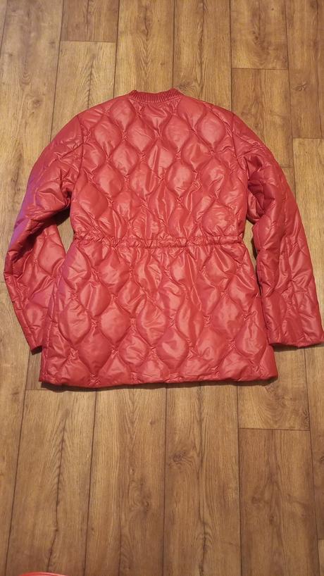 Nová červená prechodná prešívaná bunda, xxl