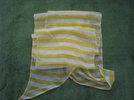 Bieložltý tenký šál/šatka, h&m,xs