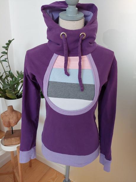 Mikina z fleru slowfashion malinova, s