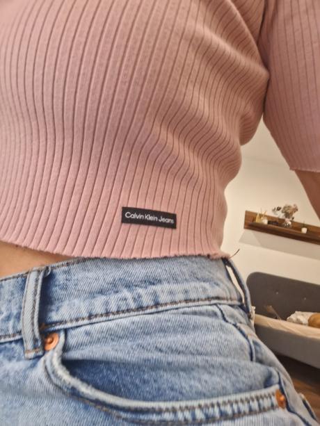 Calvin klein pleteny pulover top tričko xs/s, calvin klein,s