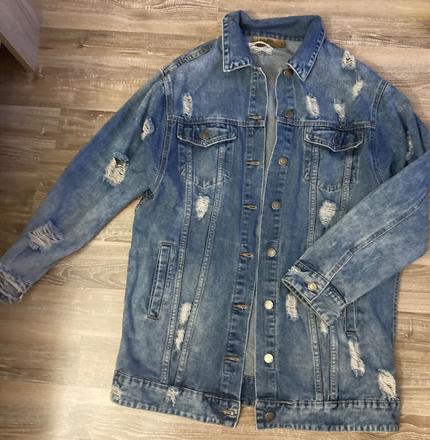 Krásna predĺžená riflová bunda, xl