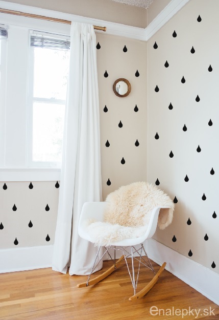 Nálepky na stenu - kvapky 152 ks,