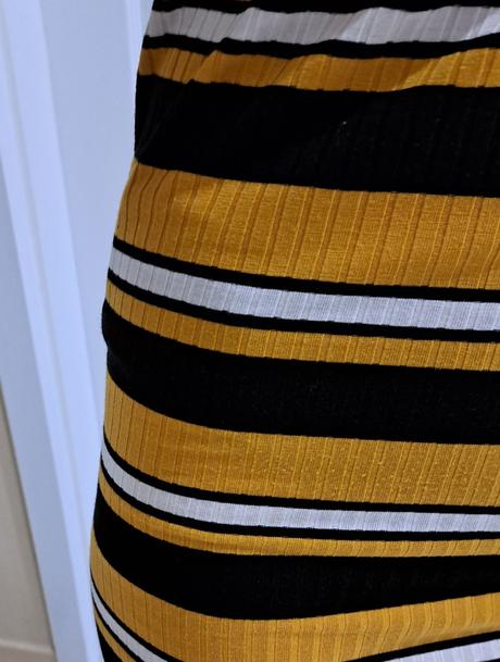 Rebrované pásikavé šaty, s