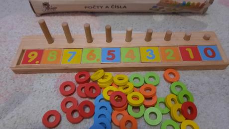 Drevená hračka počty a čísla,