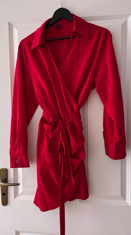 Tmavočervené zavinovacie šaty, m - 2xl, xxl