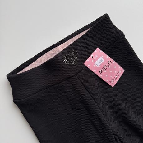 Dievčenské zateplené legíny so strieborným srdiečk, 146 / 152 / 158 / 164