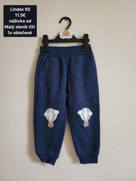Lindex 92 tepláky, nasivka od maly slonik igi 11.5, lindex,92