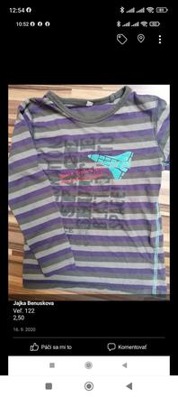 2x tričko s dlhým rukávom, 122