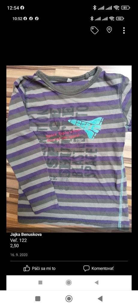 2x tričko s dlhým rukávom, 122