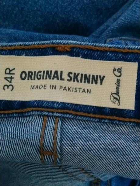 Modré elastické rifle skinny denim 34r op 88 cm, denim co,l