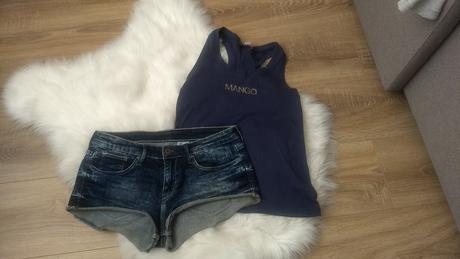 Riflové kraťasy a tielko mango, mango,s