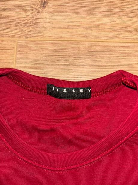 Sisley - bordové tričko s trblietavým nápisom, sisley,xs