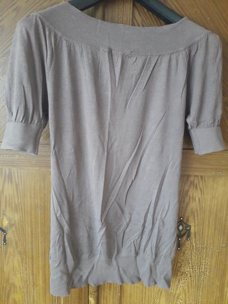 Pletene tenotenska tunika saty tricko sedo hnede, marks & spencer,m