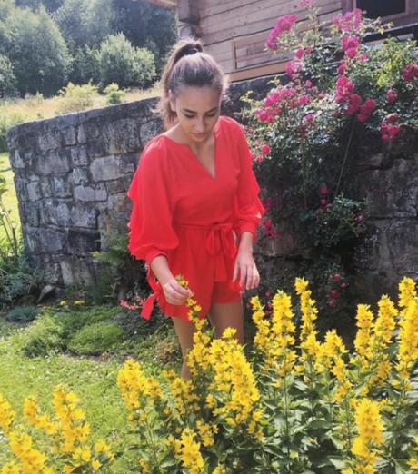 Červený overal, h&m,32