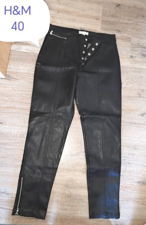 Kožené nohavice, h&m,40