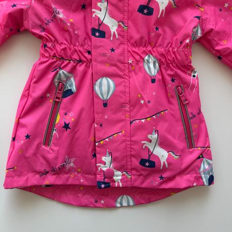 Dievčenská prechodná bunda unicorn ružová, 110