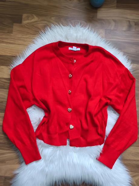 Dámsky štýlový svetrík s gombíkmi srdiečka, amisu,l