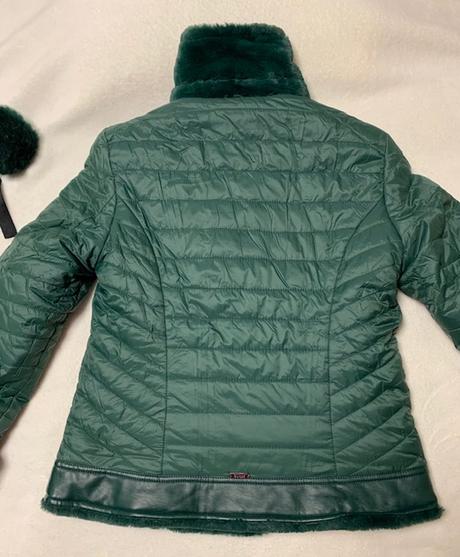 Obojstranná zelená bunda s kožušinou guess jeans, guess,l / m