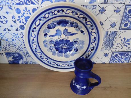 Modra tanier, svietnik, 