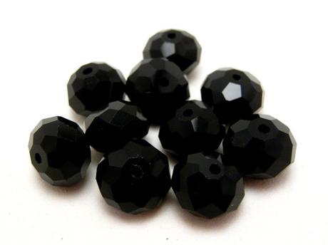 Korálky rondelkové - 8 mm čierne , 