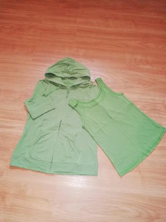 Športový top + mikinka s krátkym rukávom, m