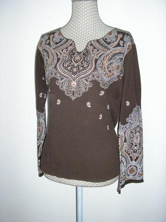 1465. hnedé tričko s potlačou, l