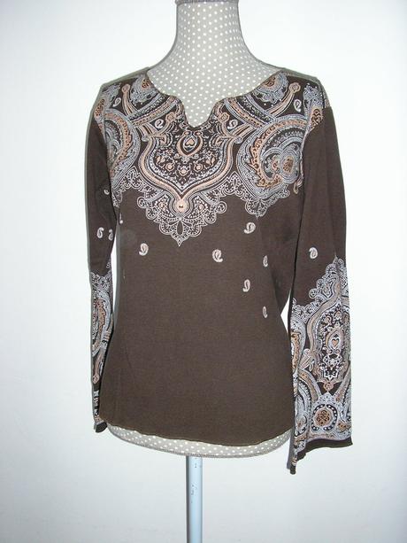 1465. hnedé tričko s potlačou, l