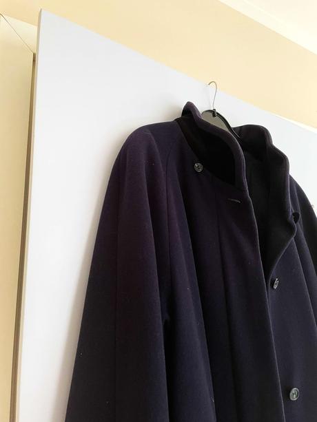 Luxusný dlhý vlnený kašmírový kabát, xl