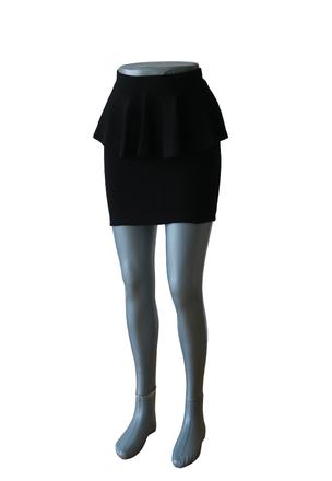 Elegantná čierna peplum sukňa puzdrový stri, bershka,s