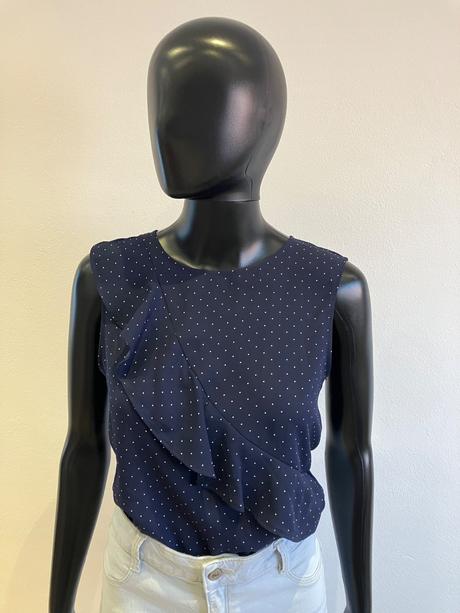 Dámska bodkovaná blúzka s volánom f&f (34), f&f,xs