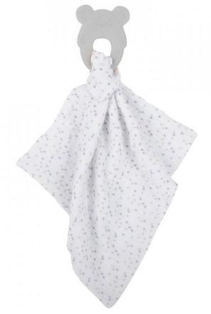 Nattou silicone teether without bpa with cotton bl, 