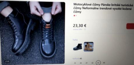 Členkové čierne topánky, 43