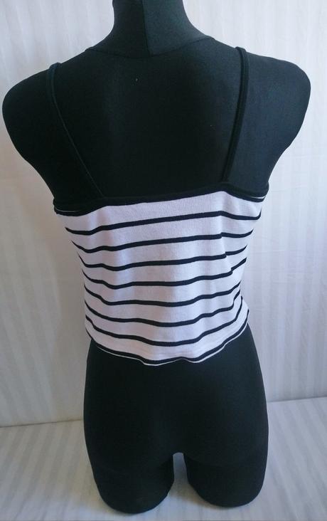 Dámsky pásikavý čierno biely crop top, primark, primark,m