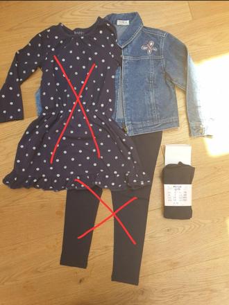 Nova riflovka a nove silonky trblietavé, pepco,98 / 104