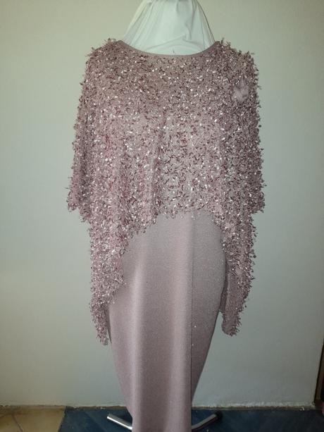 Ružové spoločenské šaty s bolerkom, 50