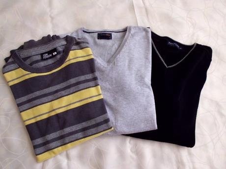 3 ks sveter, fishbone,l